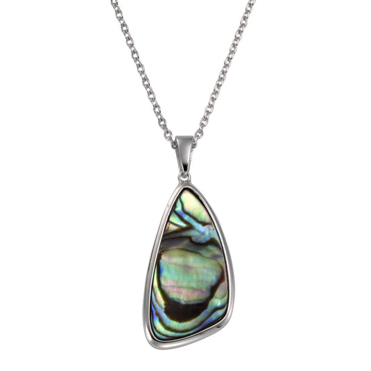 Anhänger mit Kette 925/- Sterling Silber rhodiniert 42+5cm Abalone